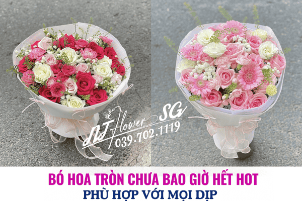 Xu hướng chọn mẫu bó hoa tròn hot nhất 2025 phù hợp mọi dịp